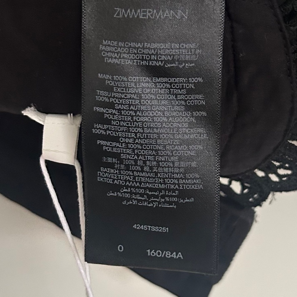 Zimmermann Rhiannon embellished cropped cotton-lace top size 4 - Picture 14 of 15